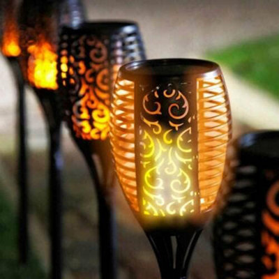 2X LED Solar Lights Powered Garden Lights Solar Powered Waterproof Torch Patio Lights