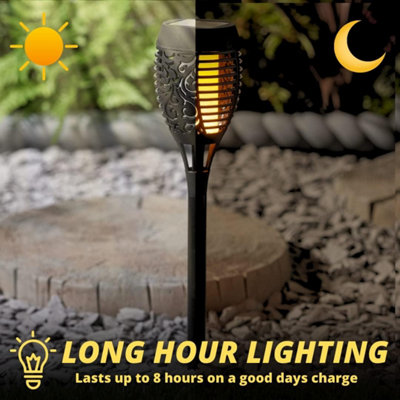 2X LED Solar Lights Powered Garden Lights Solar Powered Waterproof Torch Patio Lights