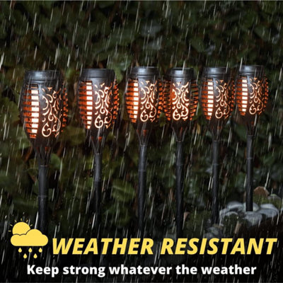 2X LED Solar Lights Powered Garden Lights Solar Powered Waterproof Torch Patio Lights - 4
