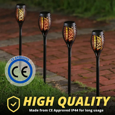 2X LED Solar Lights Powered Garden Lights Solar Powered Waterproof Torch Patio Lights - 5