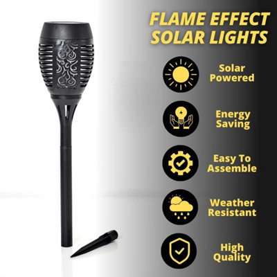 2X LED Solar Lights Powered Garden Lights Solar Powered Waterproof Torch Patio Lights - 7