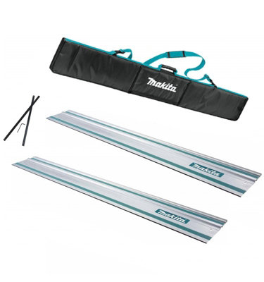 2x Makita 1.0m Guide Rail for SP6000 Plunge Saws + Carry Bag + Connectors