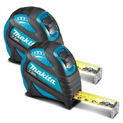 2x Makita B-68513 Magnetic 7.5m Premium Tape Measure 7.5 Metres Metric 2 Sided