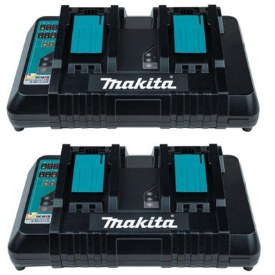 2x Makita DC18RD LXT Lithium Ion 240v 18v Dual Port Fast Battery Charger