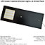 2x MATT BLACK Ultra-Slim Rectangle Under Cabinet Kitchen Light & Driver Kit - Natural White LED