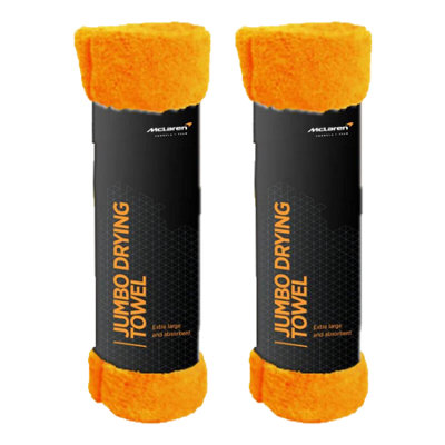 2x McLaren Jumbo Drying Towel Microfibre Extra Large Car Drying Towel