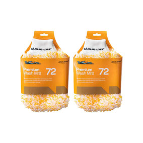 2x McLaren Premium Car Wash Mitt Thick Ultra Soft Glove Scrub Cleaning Sponge