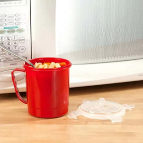 2x Microwave Plastic Soup Mug Portable Travel Mug With Lid Airtight Seal 800ml