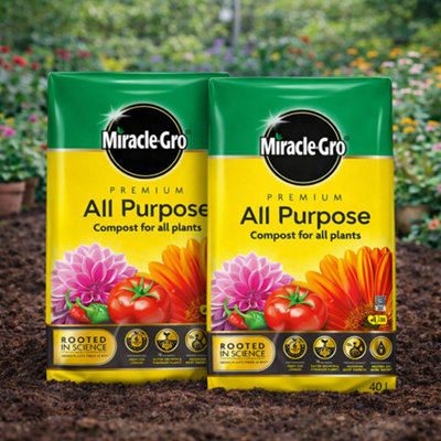 2x Miracle-Gro All Purpose Compost for all Plants 40L