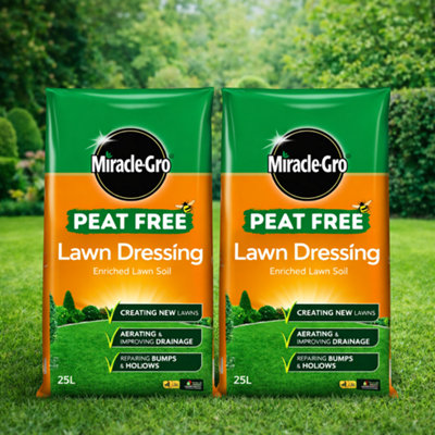 2x Miracle-Gro Lawn Dressing Soil Compost 25L
