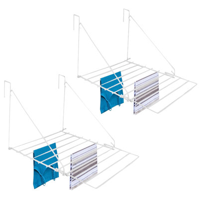 JVL 7m Folding Over-The-Door Laundry Airer – Towel Rail & Clothes Drying Rack For Caravan/Home