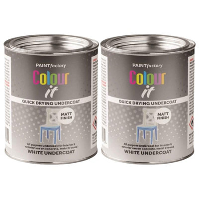 2X Paint Factory Colour It Undercoat Paint Tin 300ml DIY at B&Q