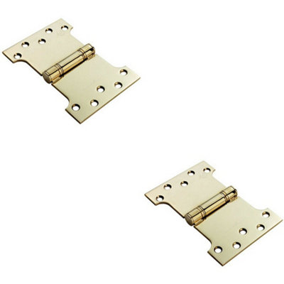 2x PAIR 101.6 x 152 x 3.5mm Parliament Hinge Stainless Brass Internal Door