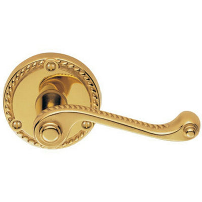 2x PAIR Georgian Scroll Handle on Round Rose Rope Design Pattern ...