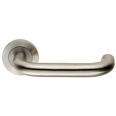2x PAIR Round Bar Safety Handle Concealed Fix Round Rose Satin ...