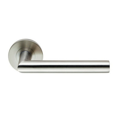 2x PAIR Round Mitred Bar Safety Handle on Round Rose Concealed Fix ...
