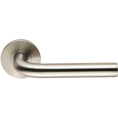 2x PAIR Round Mitred Bar Safety Handle on Round Rose Concealed Fix ...