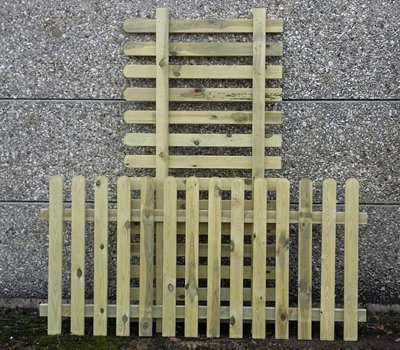 2x Picket Garden Fence Panels 90cm (3ft) Tall x 1.8m (6ft) Hand Built Treated Wood
