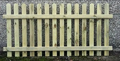 2x Picket Garden Fence Panels 90cm (3ft) Tall x 1.8m (6ft) Hand Built Treated Wood