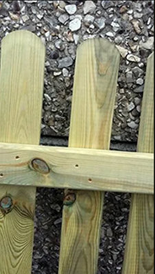 2x Picket Garden Fence Panels 90cm (3ft) Tall x 1.8m (6ft) Hand Built Treated Wood - 3
