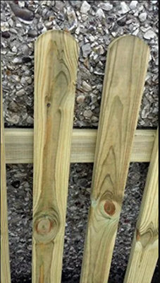 2x Picket Garden Fence Panels 90cm (3ft) Tall x 1.8m (6ft) Hand Built Treated Wood - 4