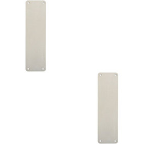 2x Plain Door Finger Plate 300 x 75mm Satin Stainless Steel Push Plate