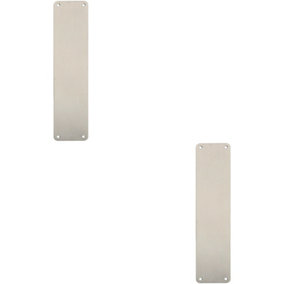 2x Plain Door Finger Plate 350 x 75mm Satin Stainless Steel Push Plate