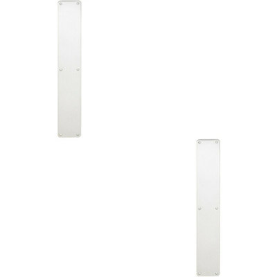 2x Plain Door Finger Plate 500 x 75mm Bright Stainless Steel Push Plate