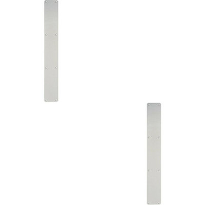 2x Plain Door Finger Plate 650 x 75mm Satin Anodised Aluminium Push Plate