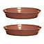 2x Plastic Plant Pot Saucer 19cm Terracotta Colour for 7 or 8 Inch Pot
