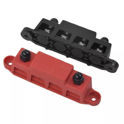 2x Positive Negative Bus Bar Battery Power Distribution Block 4 x M8 ...