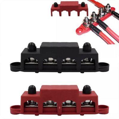 2x Positive Negative Bus Bar Battery Power Distribution Block 4 x M8 ...