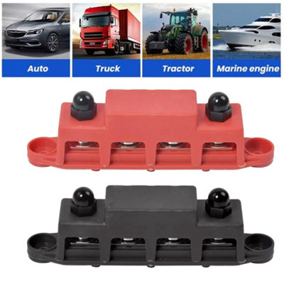 2x Positive Negative Bus Bar Battery Power Distribution Block 4 x M8 ...