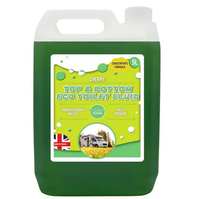 2x Powerful 5 Litre Top & Bottom Toilet Fluid Cleaner Breaks Down Waste ...