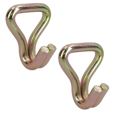 2x Ratchet Strap Anchor Hook Tie Down Ring Car Transporter Link Heavy Duty