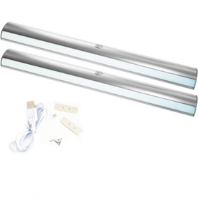 2x Rechargeable Magnetic LED Strip Light & PIR Motion Sensor - Cupboard Cabinet Kitchen Unit Mini Auto Spotlight