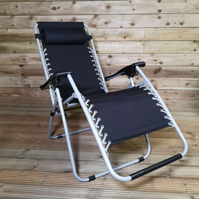 2x Reclining Sun Loungers with Head Rest - 8