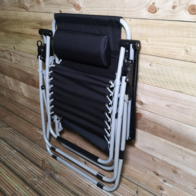 2x Reclining Sun Loungers with Head Rest - 9