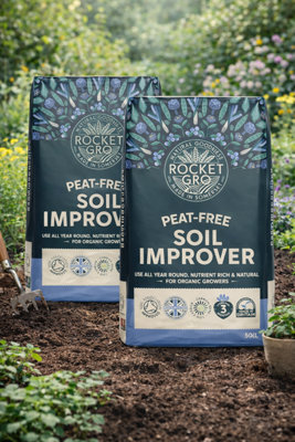 2x Rocket Gro Peat Free Soil Improver 50L