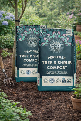 2x Rocket Gro Peat Free Tree & Shrub Compost 40L