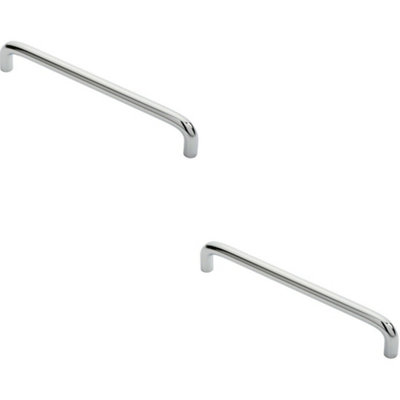 2x Round D Bar Pull Handle 170 x 10mm 160mm Fixing Centres