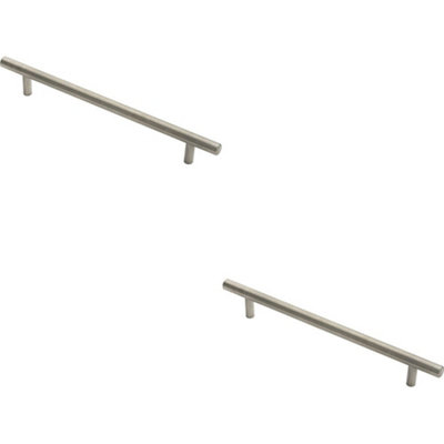 2x Round T Bar Pull Handle 210 x 10mm 160mm Fixing Centres Stainless Steel Price Comparisons | Compare The Build