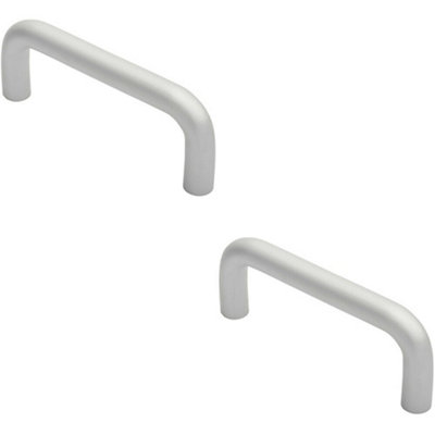 2x Rounded D Shaped Bar Handle 150mm x 19mm Diameter Satin Anodised ...