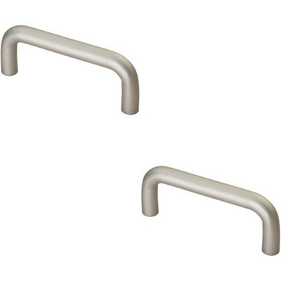 2x Rounded D Shaped Bar Handle 600 x 19mm Diameter Satin Anodised Aluminium