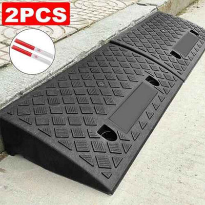 2X Rubber Kerb Ramps, Heavy Duty 50cm Wheelchair and Vehicle Access ...