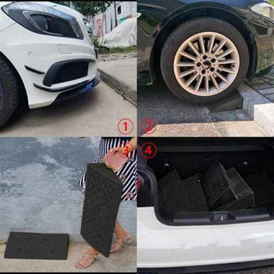 2X Rubber Kerb Ramps, Heavy Duty 50cm Wheelchair and Vehicle Access ...