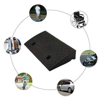 2X Rubber Kerb Ramps, Heavy Duty 50cm Wheelchair and Vehicle Access ...