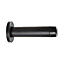 2x Rubber Tipped Doorstop Cylinder with Rose Wall Mounted 70mm Matt Black