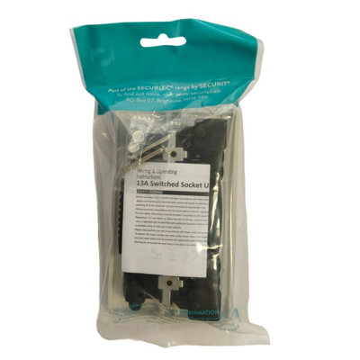 2x Securlec 2 Gang Double Switched USB Wall Plug Socket Double Pole 13A 250V White