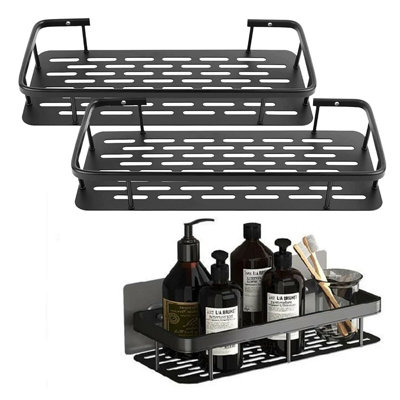 Voldra Badkamer Rek Shower Shelf Bathroom Organizer Doucherek Doucherek Zonder Boren Kitchen Organizer Badkamer Accessoires Opbergen En Organiseren Shower Caddy Mat (2 stuks, Grijs